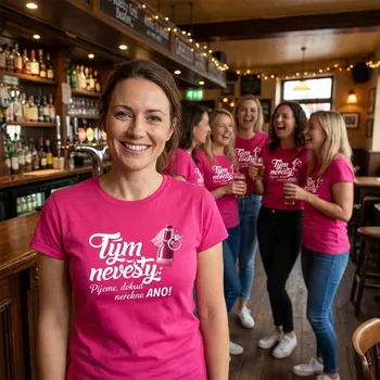 Dámské tričko STRIKER Dámské tričko na rozlučku - pijeme dokud neřekne ano Barva: Růžová, Velikost: XXL