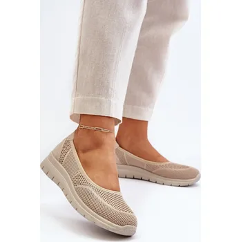 Dámské lodičky EVENTO Baleríny Na Platformě A Kotníčky Aviaba Barva: Béžová, Velikost: 36