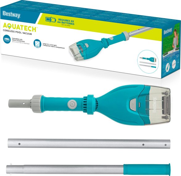 BESTWAY 58770 - Bazénový bateriový tyčový vysavač AquaTech™ 150 cm do Ø 305 cm