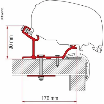 Markýza Fiamma Adaptér F65 a F80 Rozměr: 340cm