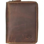 GREENBURRY Zipová kožená peněženka RFID Alfie 821A-25 hnědá