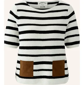 Dámský svetr Oui Dámské Pletené Tričko, černá / hnědá / režná, 36