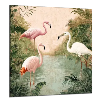 Obraz Obraz na plátně Zátoka s plameňáky , jednodílný 4345AY