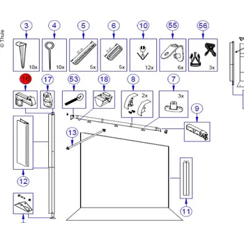 Příslušenství ke střešnímu nosiči Thule Koncový díl stěžně Saf.Reside