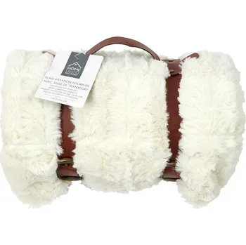 deka Intesi Chlupatá deka s rukojetí 120 x 150 cm bílá