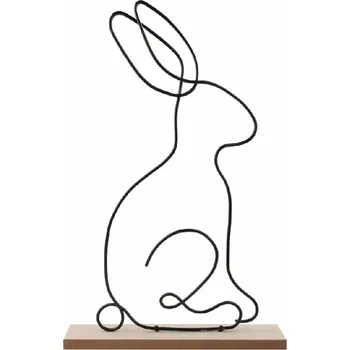 ANDĚL Zajíc z kovu 17 x 31,5 x 5 cm na postavení