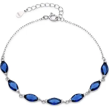 Náramek Stříbrný náramek s modrými zirkony