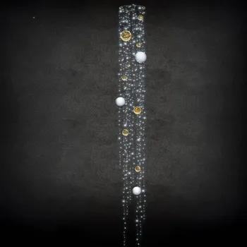 Vánoční stromek 2D LED světelný převěs kruhový, ledově bílá, 230 V, 53,2 W