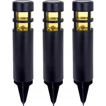 Venkovní osvětlení Zahradní solární lampa se zápichem sada 3 ks černá