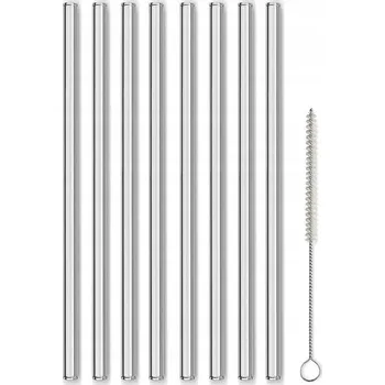 Skleněná brčka na pití Grace transparentní 12 ks