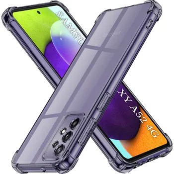 Techsuit - nárazuvzdorný průhledný silikon - Samsung Galaxy A52 4G - kouřově černý