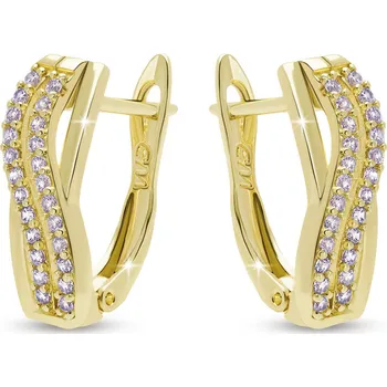 Náušnice DUBAI 3955 Zlaté zirkonové linie Ellami