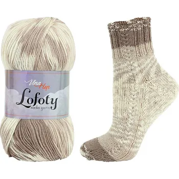 Galanterie Ponožková pletací příze Lofoty samovzorovací (100g) varianta béžová světlá