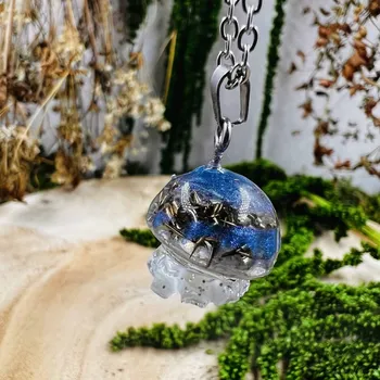 Náhrdelník Orgonitová medúza / náhrdelník s měsíčním kamenem - plodnost, ženskou energii, jemnost