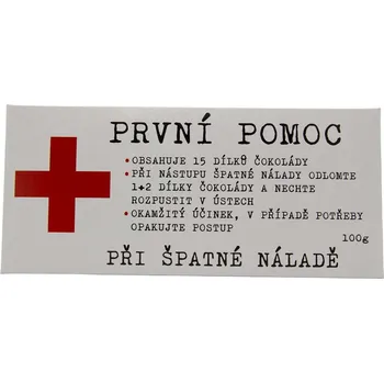 Čokoláda Vtipná dárková čokoláda - 1. pomoc (Čokoláda První pomoc při špatné náladě)