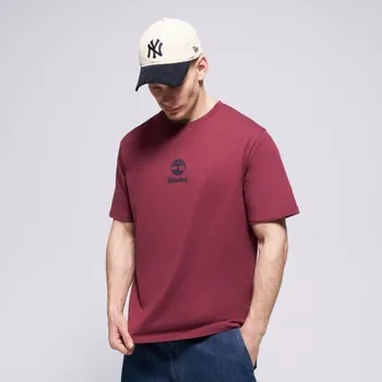Pánské tričko Timberland Tričko New Small Logo Print Ss Tee Burgundy Fialová Xxl