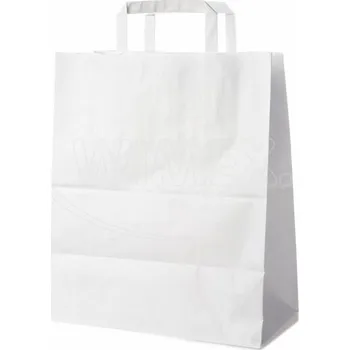 Jednorázové nádobí Papírová taška bílá 32+16 x 39 cm [50 ks]