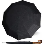 KNIRPS S.770 LONG PRINTS CHECK - pánský holový deštník černá 9657707602