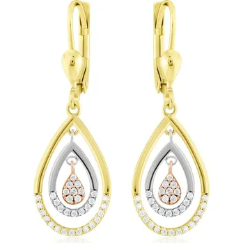 Náušnice GEMMAX GLECB-29061 Zlaté náušnice Kapky