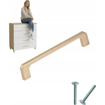 Nábytkové kování NÁBYTKOVÁ ÚCHYTKA nábytková úchytka VULKAN 128 BROUŠENÉ ZLATO AKS