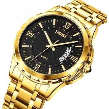 Hodinky Pánské hodinky / náramek / stříbrné / zlaté / dobře čitelný ciferník / datumovka