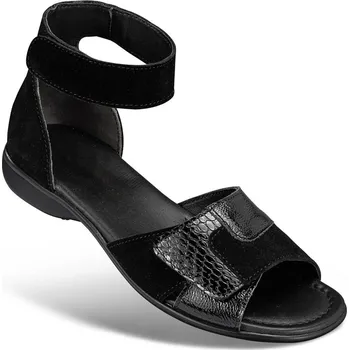 Dámská zdravotní obuv Dámské sandály s pásky na suchý zip, velurová useň, černá: 41