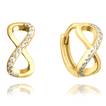 Náušnice Moonlit Stříbrné náušnice Infinity se zirkony pozlacené