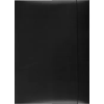 Archivační box Složka na kancelářské potřeby s gumičkou, karton/lak, A4, 350 g/m2, 3-násobná, černá
