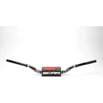 Řídítka Motokrosové bezhrazdové řidítka motocyklu SCAR HANDLEBAR O2 MODEL MCGRATH/SHORT S9172BKBK ČERNÉ (upínací průměr 1 1/8" (28,6 mm) a průměr konců pro gripy 7/8" (22,2 mm))