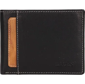 Peněženka Menší pánská kožená peněženka Lagen Viggo - černá