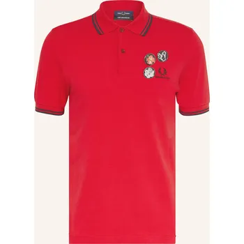 Pánská košile Fred Perry Pánská Piqué Polokošile, červená, XL