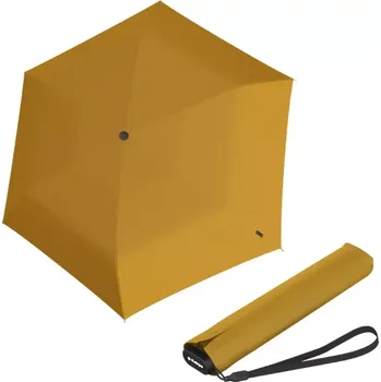 Deštník Knirps US.050 ultra light slim manual curry - lehký dámský skládací plochý deštník hořčicová 9500508605