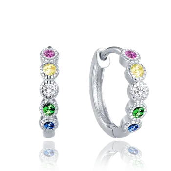Náušnice Moonlit Stříbrné náušnice s barevnými zirkony