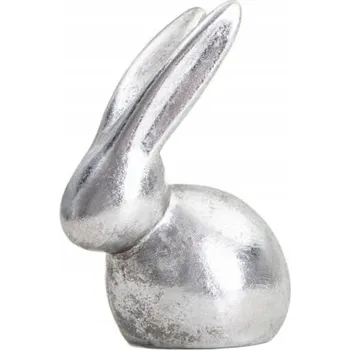 Obraz Figurka DESO zajíček malý, stříbrný 10x6,5x13 cm HOMLA
