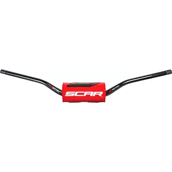 Řídítka Motokrosové bezhrazdové řidítka pro malé motocykly SCAR HANDLEBAR O2 barva černá/červená, typ RC HIGH MINI 65/85 S9152R (upínací průměr 1 1/8" (28,6 mm) a průměr konců pro gripy 7/8" (22,2 mm))