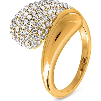 Prsten 716190 - Tchibo - Prsten »Kapka« s kamínky - pro ženy - vel. 20