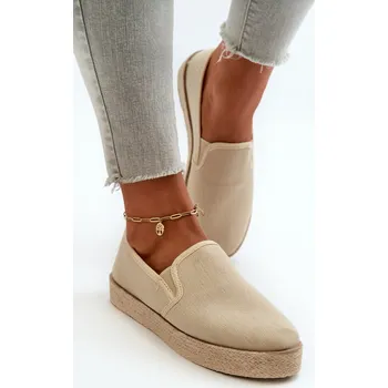 Dámské mokasíny EVENTO Dámské espadrilky na platformě Naloenma Barva: Béžová, Velikost: 36