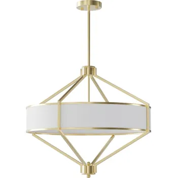 Open Design OR85839 - Lustr na tyči ZUNDO 4xE27/15W/230V mosaz/bílá