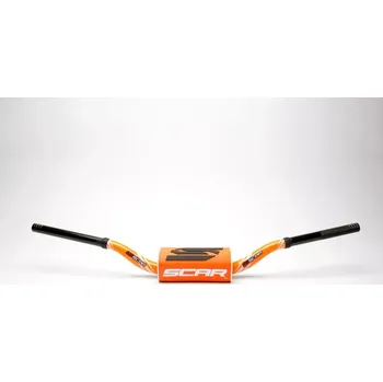 Řídítka Motokrosové bezhrazdové řidítka motocyklu SCAR HANDLEBAR O2 MODEL MCGRATH/SHORT S9172OROR ORANŽOVÉ (upínací průměr 1 1/8" (28,6 mm) a průměr konců pro gripy 7/8" (22,2 mm))