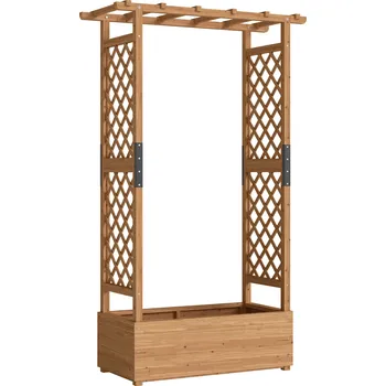 Vyvýšený záhon Vyvýšený záhon s treláží 110 x 44 x 181 cm | oranžový