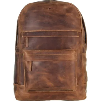 Městský batoh GREENBURRY Kožený batoh na notebook Carver 1691-25 hnědý