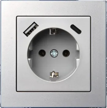 Elektrická zásuvka Zásuvka, USB A+C nabíječka Liregus Epsilon, kov