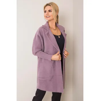 Dámský kabát Alpaka kabát Nora s netopýřími rukávy barva lila