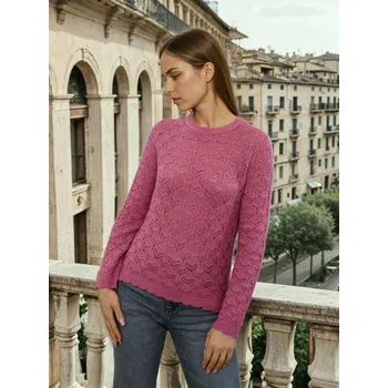 Dámský svetr Sinsay - Síťovaný svetr s viskózou - růžová - 664GZ-38X - 664GZ-38X-XXL