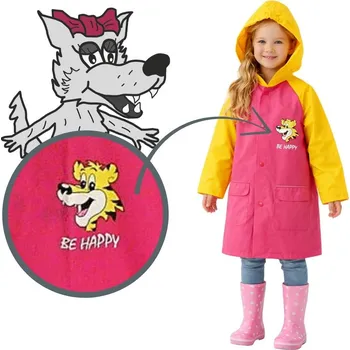 Pláštěnka Dívčí pláštěnka Viola 5906 tmavě růžová s tygříkem 90