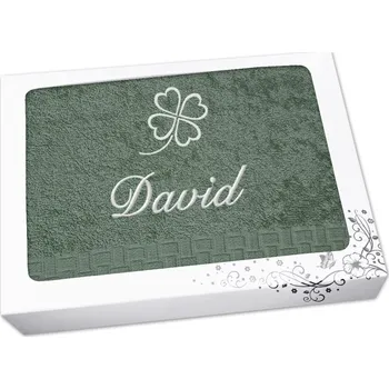 Ručník Dárkové balení ručníku se jménem ratanika khaki Čtyřlístek