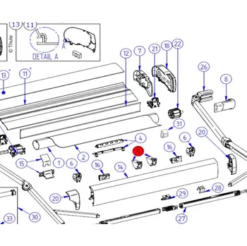 Příslušenství ke střešnímu nosiči Thule Kluzná úhlová vodící lišta