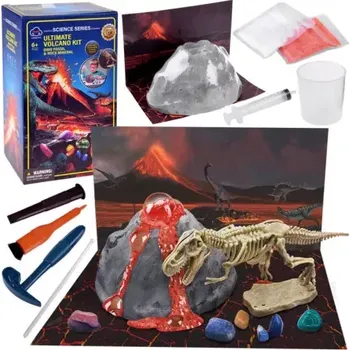 Dětská vědecká sada Edukativní set 2v1 výbuch sopky + vykopávka dinosaura