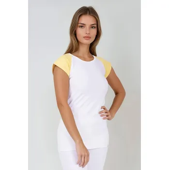 2P SERVIS Triko dámské Laguna Bílá/Žlutá S