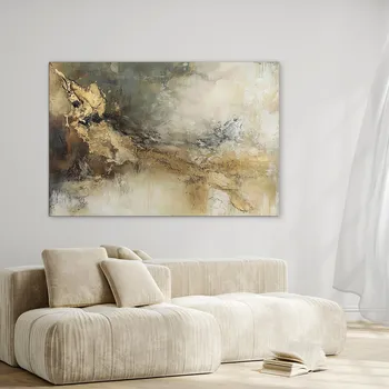 Obraz Abstraktní obraz na dřevě - Zlatá elegance | DUBLEZ